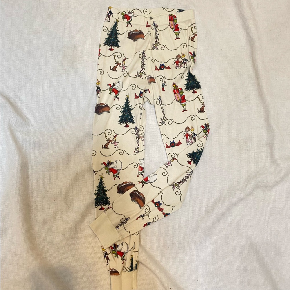 Hanna Andersson Dr Seuss Grinch Long John Pajama Bottoms 6-7 Christmas PJ Pants